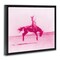 Stupell Industries Pink Galloping Cowgirl Framed Floater Canvas Wall Art Design by Daphne Polselli